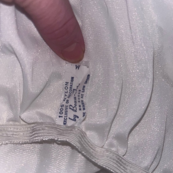 White vintage nylon lace maxi slip skirt medium - Picture 5 of 9